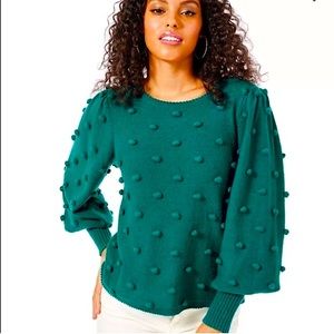 Lilly Pulitzer spruce green Kippa puff sleeve sweater -XXS